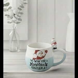 NEW Christmas Snowman Coffee Mug with 3D Figural Handle